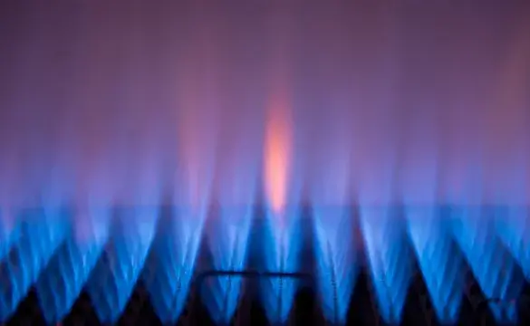 Blue natural gas flame 