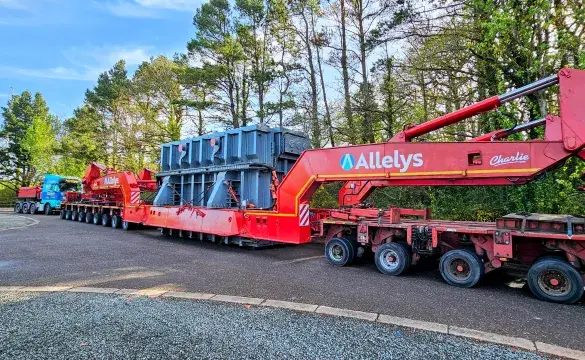 A transformer being delivered to Exeter substation.