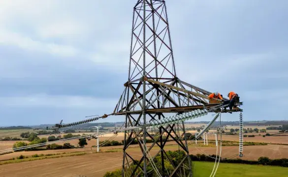 National Grid overhead line apprentices at Eakring training centre