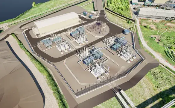 Visualisation of the new the Letchmore Heath substation. 