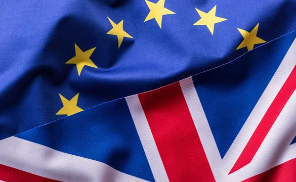The UK and EU flags next to each other