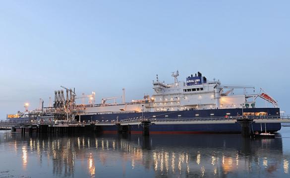 The ice breaker ARC7 berthed at the Grain LNG terminal on the Isle of Grain in Kent - image used for the National Grid story 'Grain LNG receives 30 ships in three months, helping to secure the UK's gas supply'