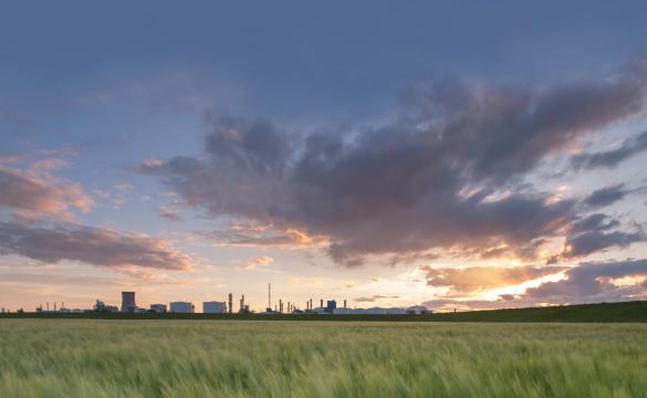 Sunset over Humber and countryside