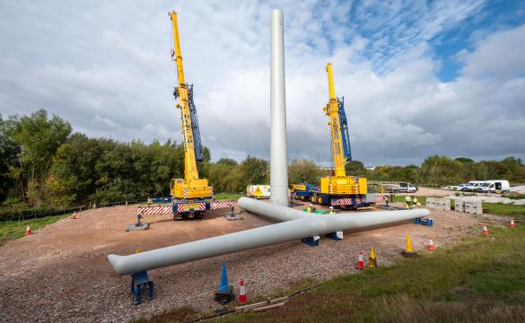 T-pylon being built at construction site