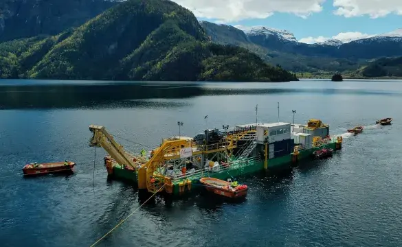 Cable laying in Norway for the National Grid and Statnett North Sea Link (NSL) interconnector