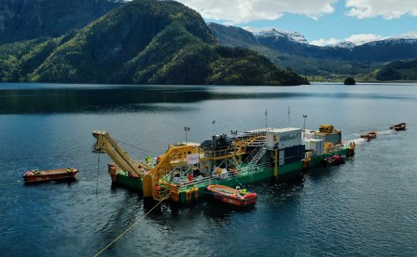 Cable laying in Norway for the National Grid and Statnett North Sea Link (NSL) interconnector