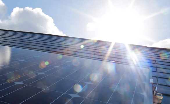 Solar panels on roof