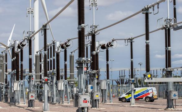 National Grid branded van at Bicker Fen substation