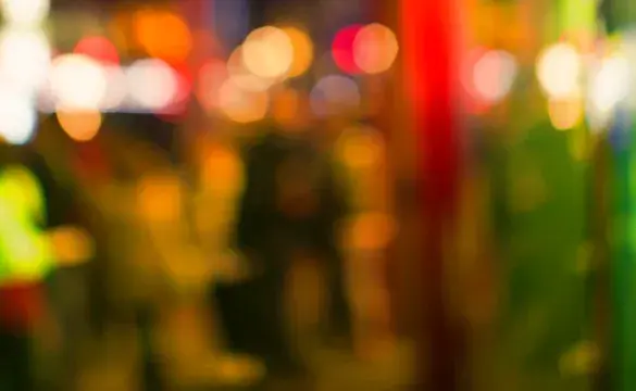 A blurred but colourful close up shot of a city - National Grid Ventures 