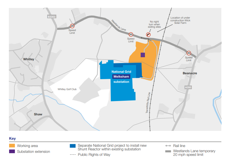 Melksham Substation Project Map