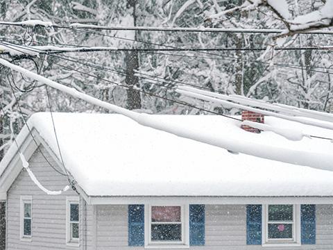 Snow at a home