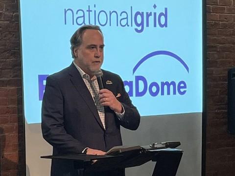 Alberto Bianchetti speaks at the press conference 