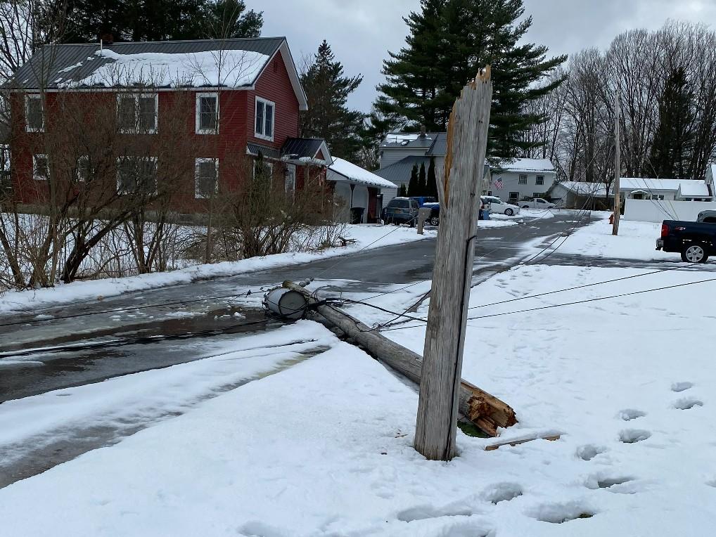 Power line was damaged by storm