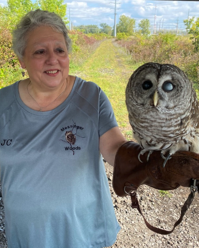 Picture with great horned owl 