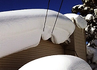 Snow covered power line