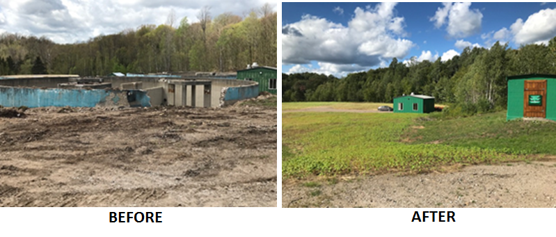 Before and after photos of land