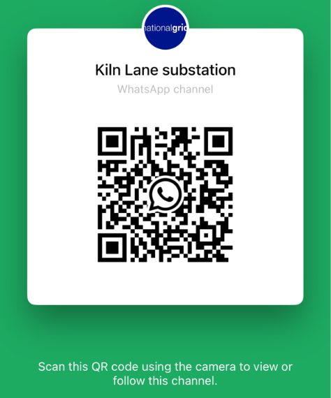 QR code to join Kiln Lane WhatsApp channel 