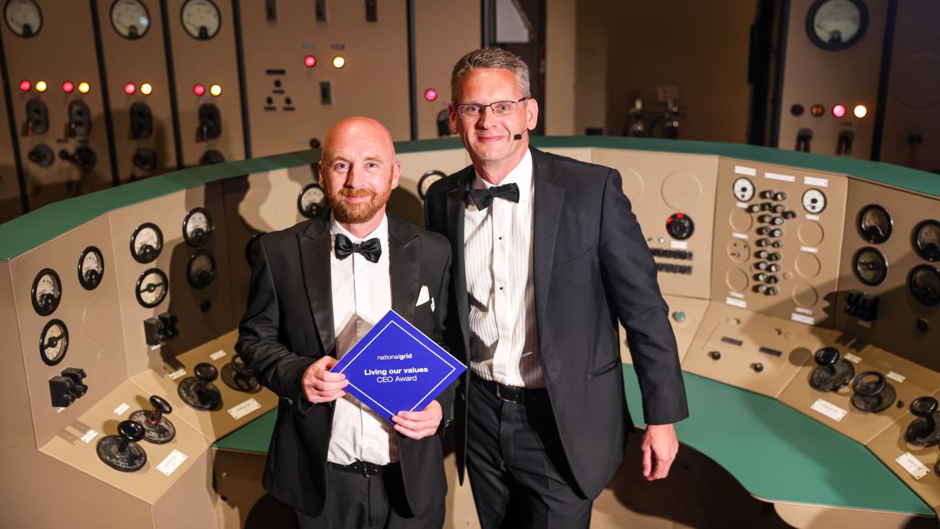 Andrew Keith and John Pettigrew at the Living our values awards