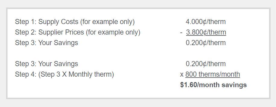 esco gas calculation