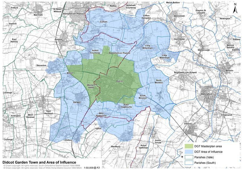 Map of the Didcot Garden Town Area of Influence