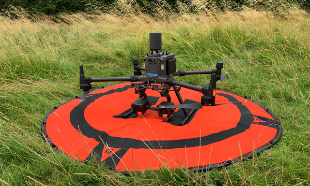 Drone ready to inspect National Grid's high-voltage overhead electricity lines