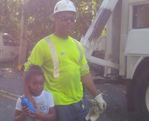 National Grid US lineworker Donald Lopes and daughter