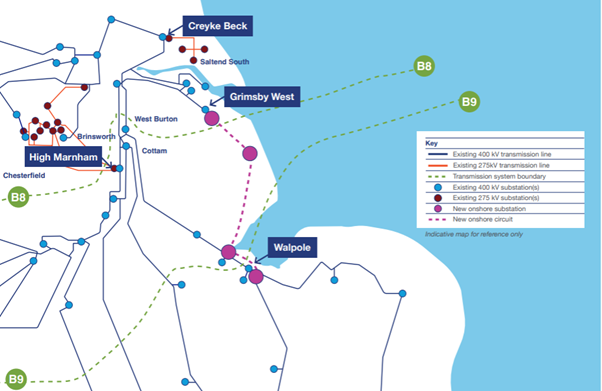 Grimsby to Walpole static map