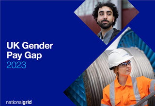 Front cover of National Grid's UK Gender Pay Gap report 2023