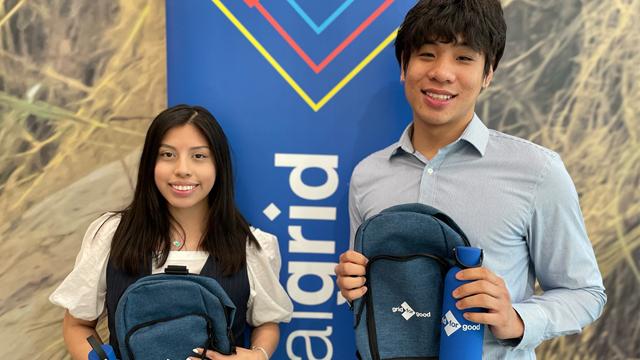 US Grid for Good work experience participants Joanna Cuenca and Josh Tai