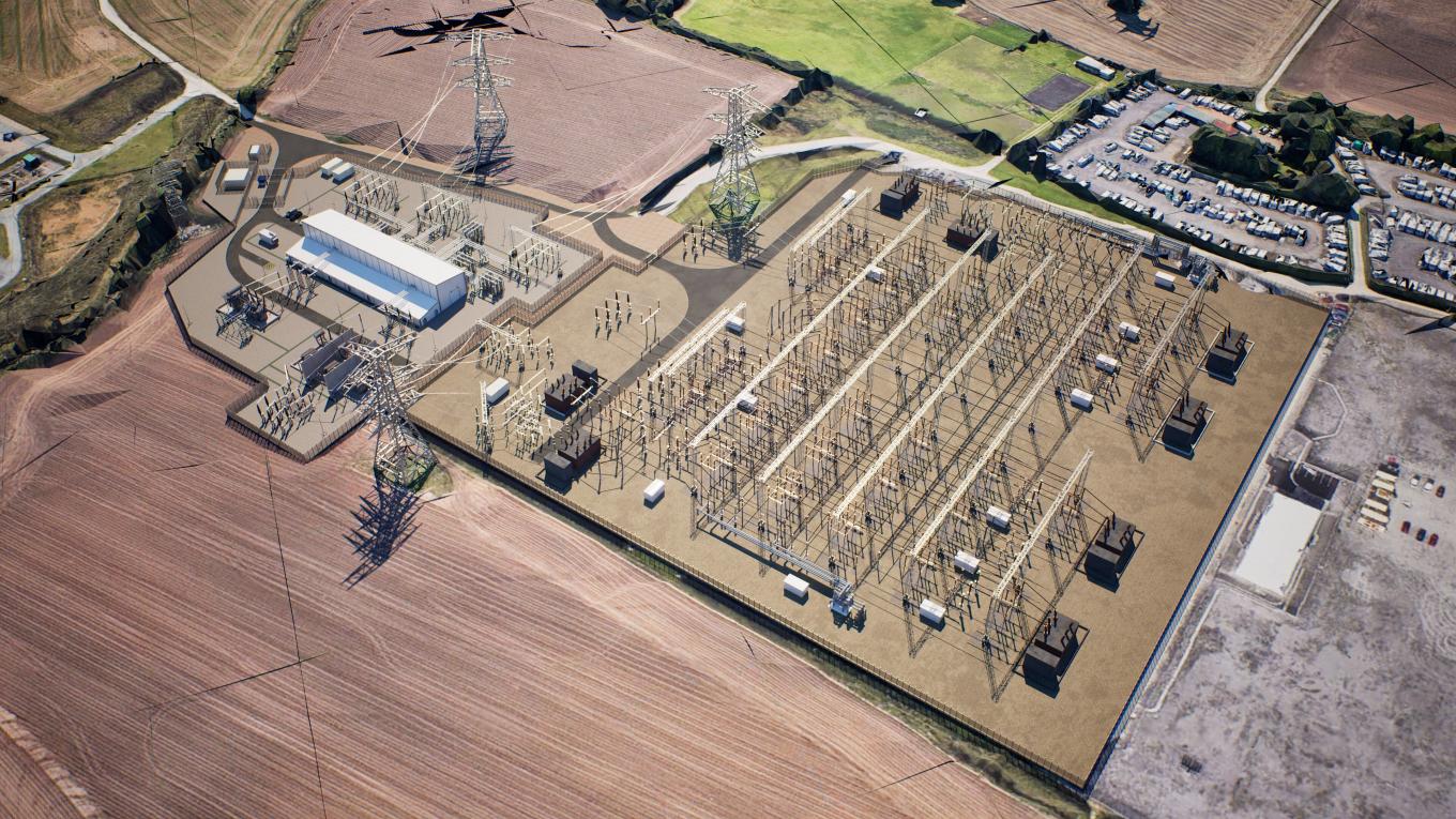 Figure.1 Visualisation showing the proposed substation extension. View larger image.jpg