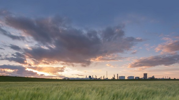 Sunset over Humber and countryside