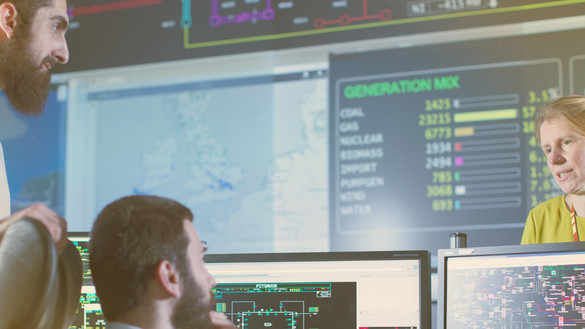 Colleagues in electricity control room