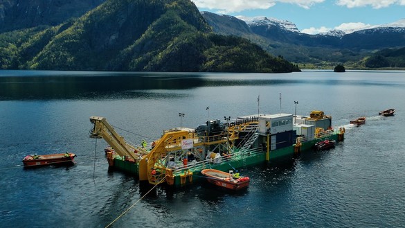 Cable laying in Norway for the National Grid and Statnett North Sea Link (NSL) interconnector