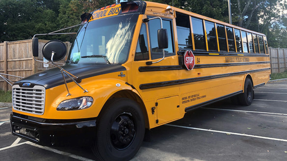 US Electric School Bus for National Grid story about helping to replace diesel buses with electric alternatives