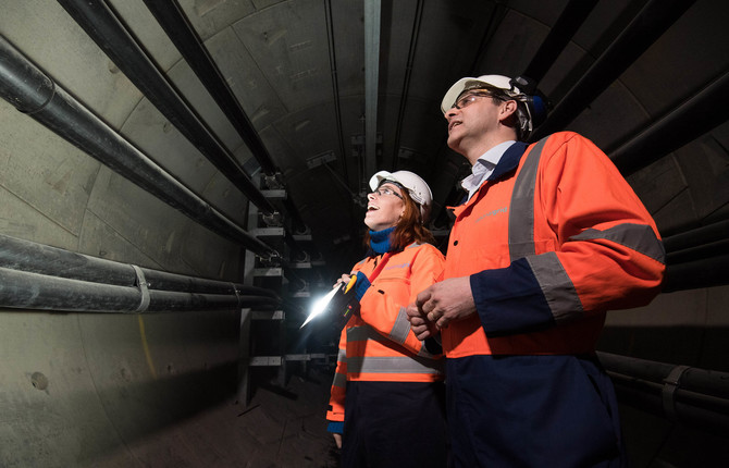 David Wright and Hannah Fry in National Grid London Power Tunnels