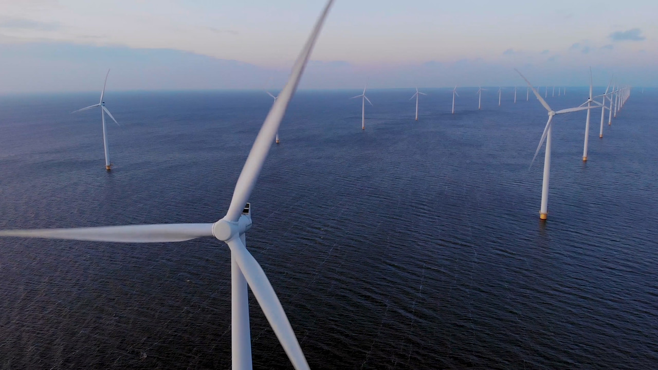 wind turbines at sea