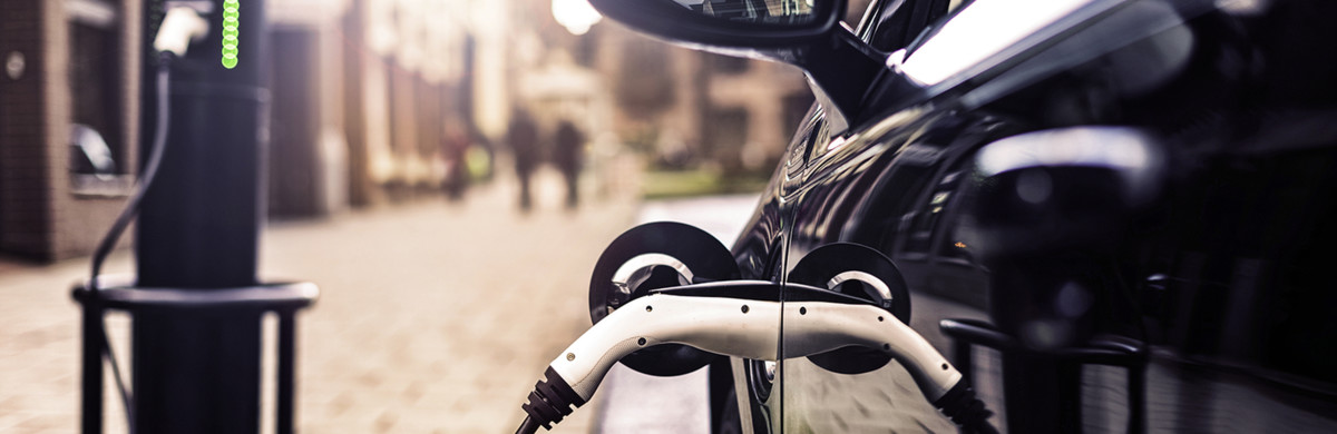 EV car charging on street