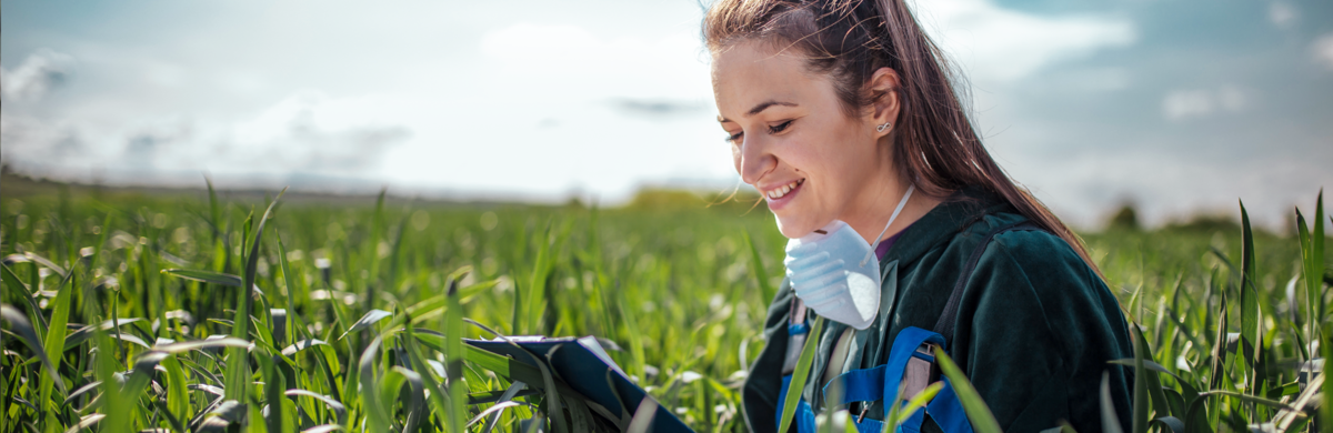 Agriculture engineer in a field