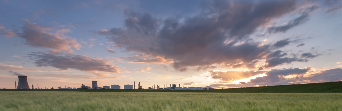 Sunset over Humber and countryside