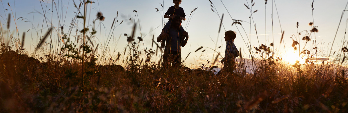 Family in meadow