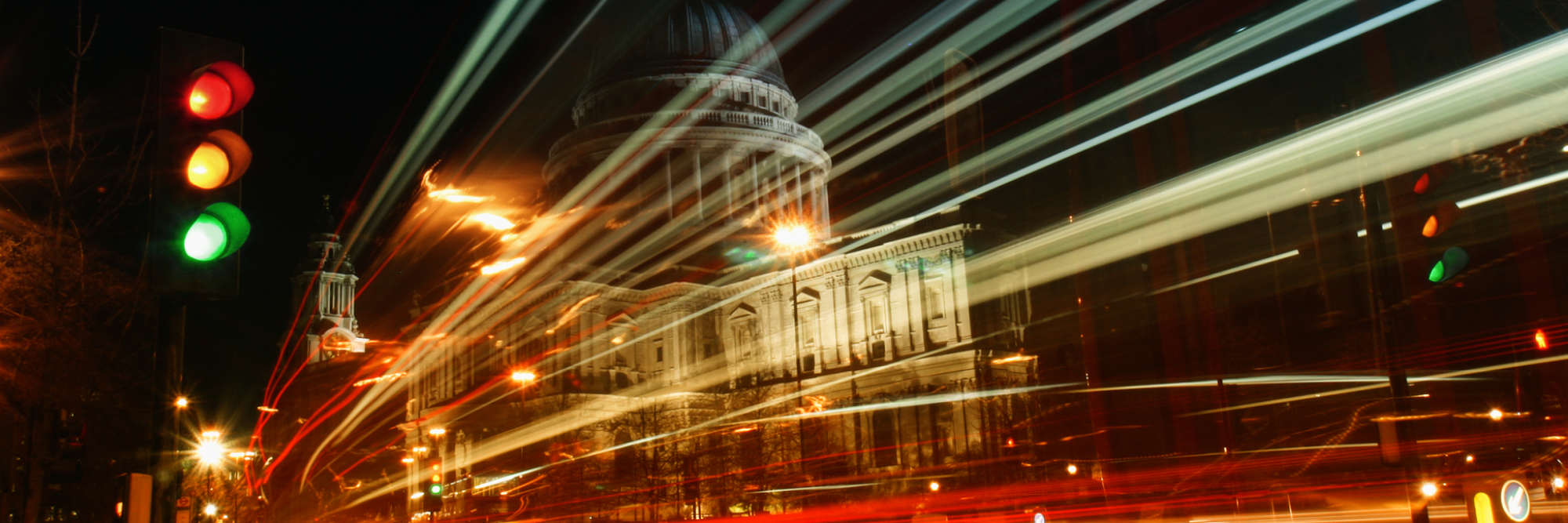 Night-time image of a busy road and traffic lights in a city - Traffic Light 