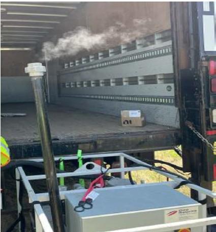 Water vapor at vacuum purge exhaust stack