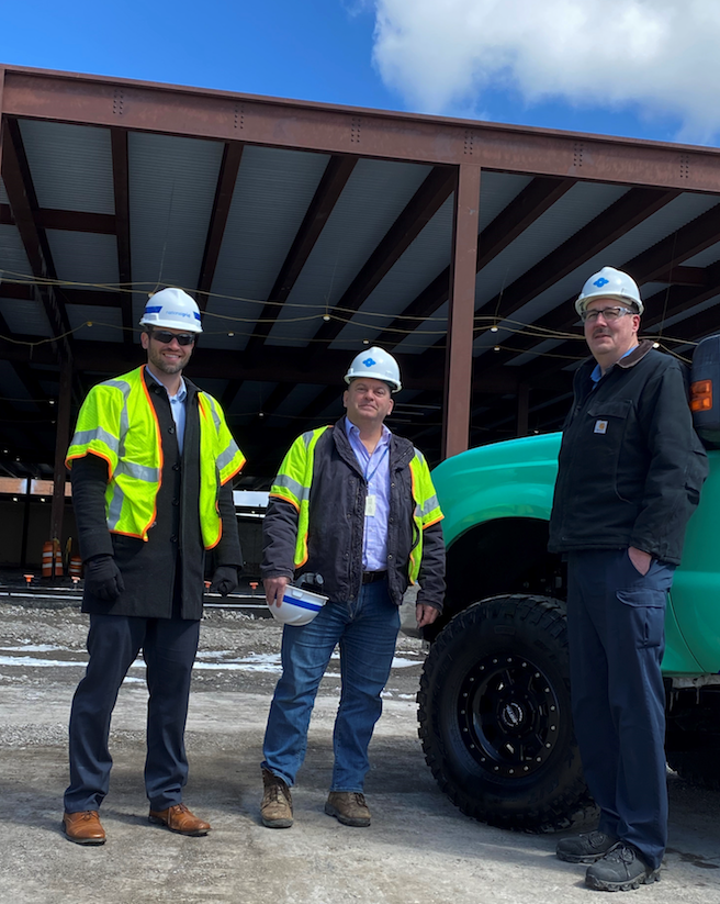 Crew members taking photo