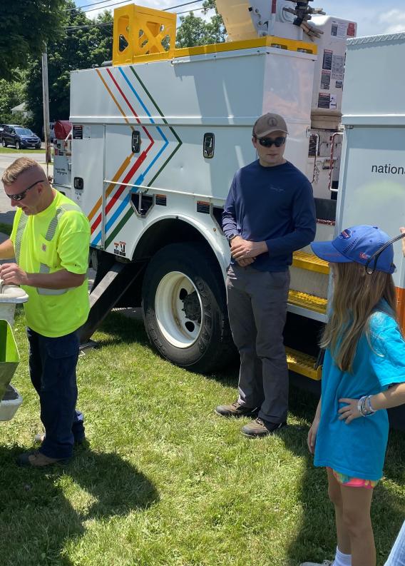 National Grid crew at Williamsville train depot.  