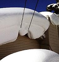 Snow covered power line