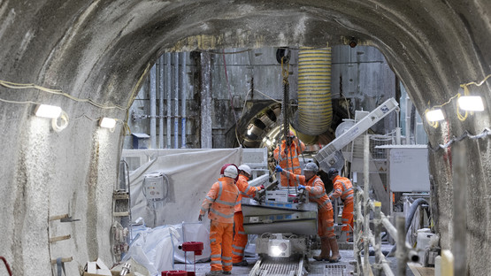 Workers in tunnel