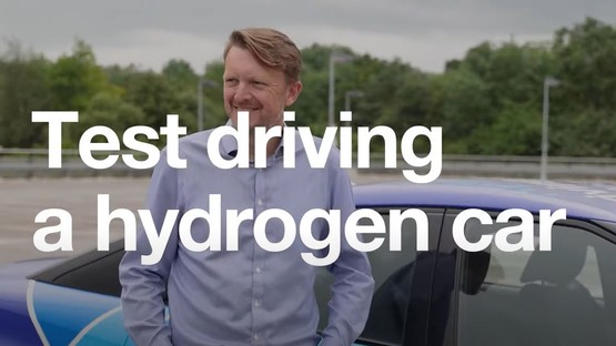 Test driving a hydrogen car