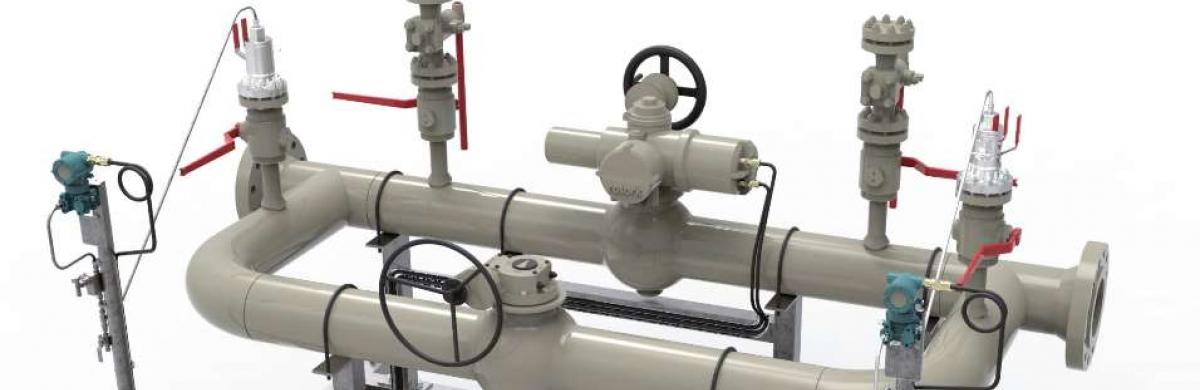 A 3D model of industrial piping